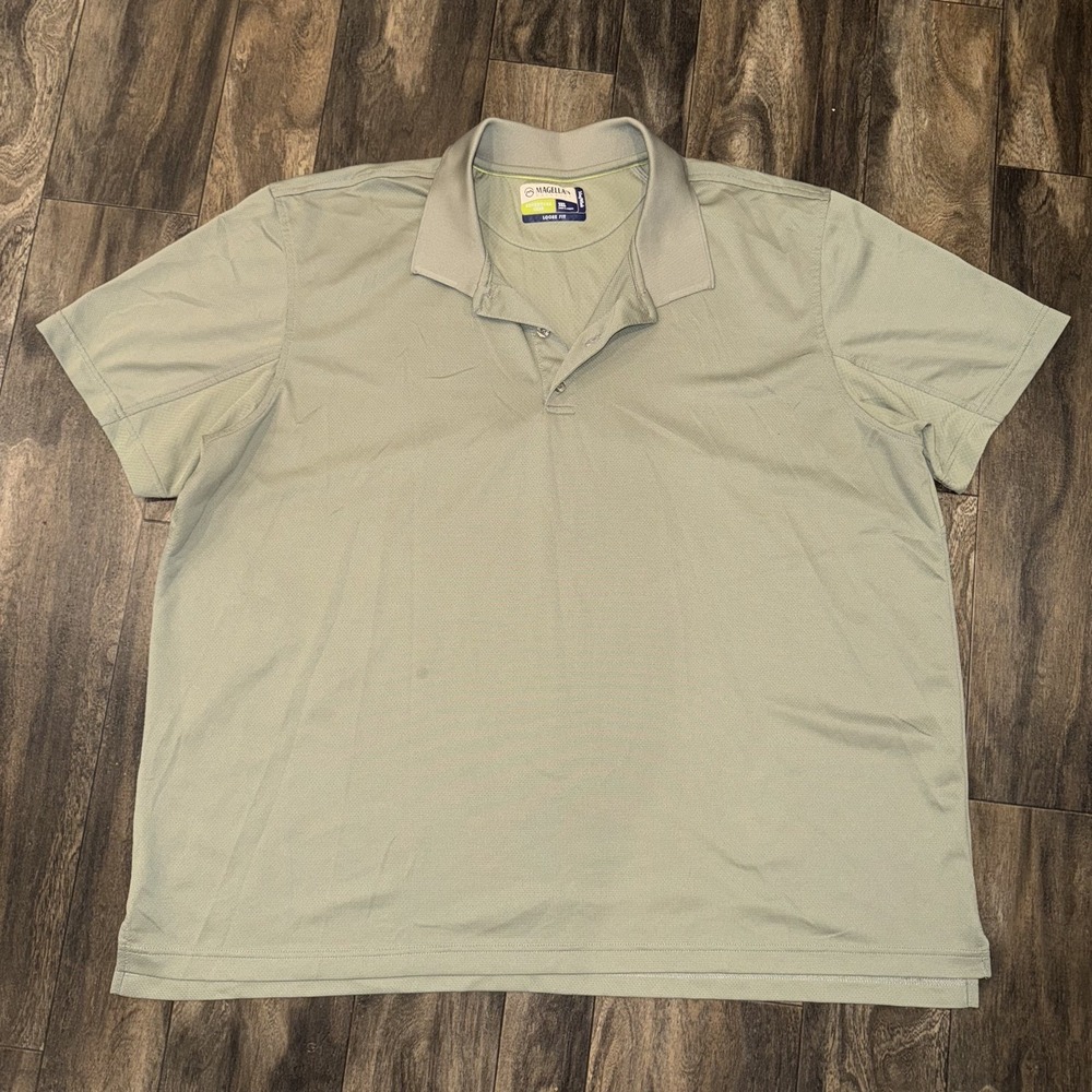 Magellan Outdoors Adventure Gear Loose Fit MagWick‎ 3XL Green Polo